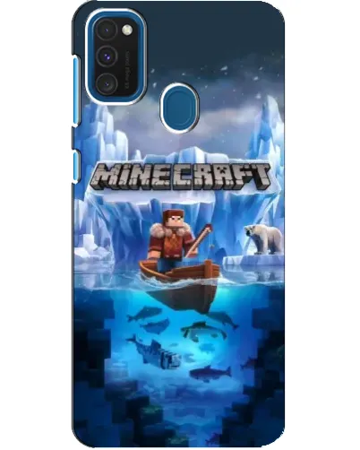 Чехол для Samsung Galaxy A21s с картинкой «Minecraft ледяной мир»
