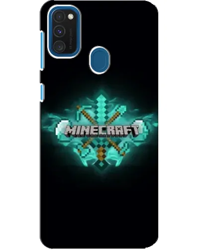 Чехол для Samsung Galaxy A21s с картинкой «Minecraft Diamond лого»