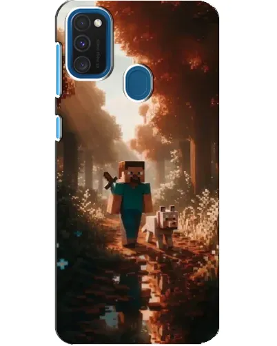 Чехол для Samsung Galaxy A21s с картинкой «Стив в лесу»