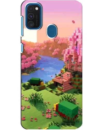 Чехол для Samsung Galaxy A21s с картинкой «Розовое дерево Minecraft»