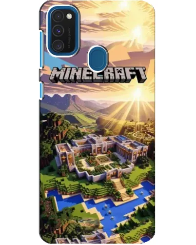 Чехол для Samsung Galaxy A21s с картинкой «Minecraft панорама»