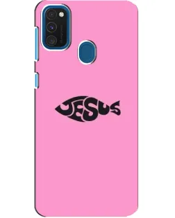 Чехол для Samsung Galaxy A21s с картинкой «Розовый символ  Jesus»