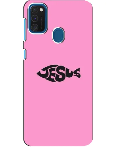 Чехол для Samsung Galaxy A21s с картинкой «Розовый символ  Jesus»