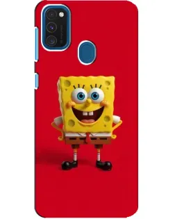 Чехол для Samsung Galaxy A21s с картинкой «Спанч Боб на красном»