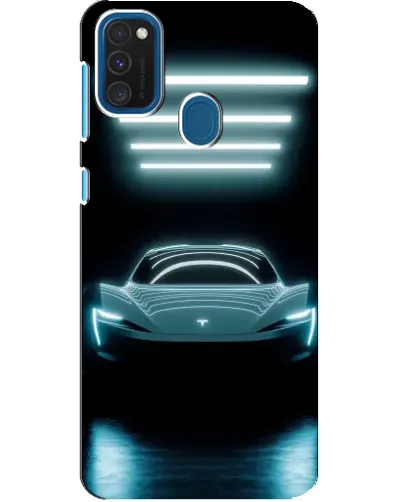 Чехол для Samsung Galaxy A21s с картинкой «Tesla в неоне» Чехол для Samsung Galaxy A21s с картинкой «Tesla в неоне»