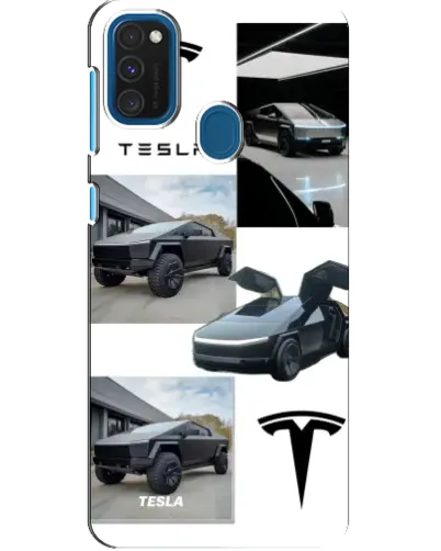 Чехол для Samsung Galaxy A21s с картинкой «Коллаж Cybertruck Tesla» Чехол для Samsung Galaxy A21s с картинкой «Коллаж Cybertruck Tesla»