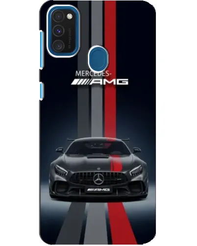 Чехол для Samsung Galaxy A21s с картинкой «Mercedes — белый карбон»