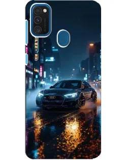 Чехол для Samsung Galaxy A21s с картинкой «Ночной город и Audi»