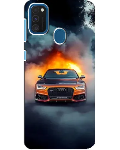Чехол для Samsung Galaxy A21s с картинкой «Audi в огненном дыму» Чехол для Samsung Galaxy A21s с картинкой «Audi в огненном дыму»