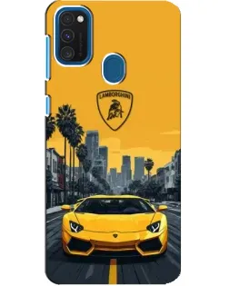 Чехол для Samsung Galaxy A21s с картинкой «Желтый Lamborghini город» Чехол для Samsung Galaxy A21s с картинкой «Желтый Lamborghini город»