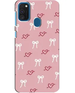 Чехол для Samsung Galaxy A21s с картинкой «Сердца и банты»