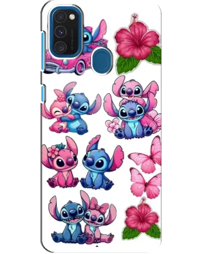 Чехол для Samsung Galaxy A21s с картинкой «Стикеры Stitch и Angel»