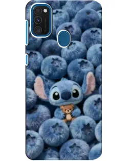 Чехол для Samsung Galaxy A21s с картинкой «Стич и голубика»