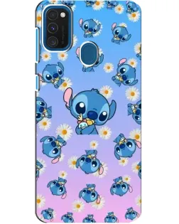 Чехол для Samsung Galaxy A21s с картинкой «Паттерн со Стичем»