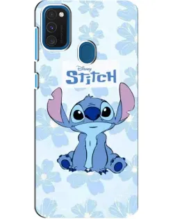Чехол для Samsung Galaxy A21s с картинкой «Stitch среди цветов»
