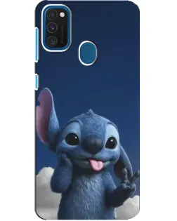 Чехол для Samsung Galaxy A21s с картинкой «Стич в облаках»