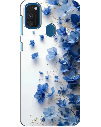 Чехол для Samsung Galaxy A21s с картинкой «Голубой цветочный каскад»