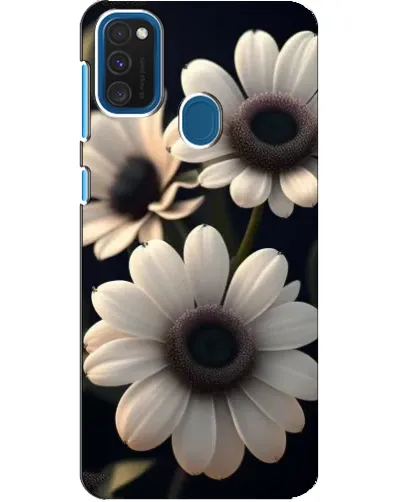 Чехол для Samsung Galaxy A21s с картинкой «Белые маргаритки макро»