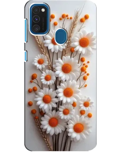 Чехол для Samsung Galaxy A21s с картинкой «Белые сухоцветы»