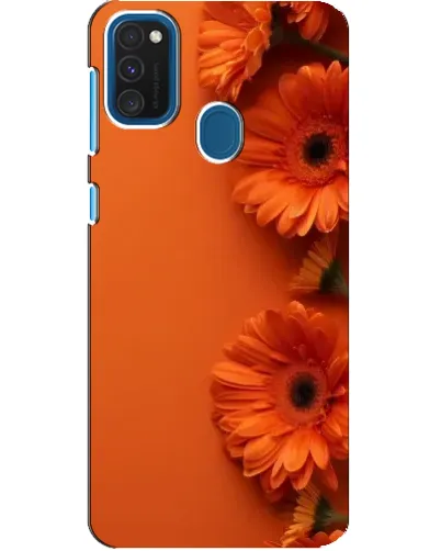 Чехол для Samsung Galaxy A21s с картинкой «Оранжевые герберы»