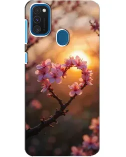 Чехол для Samsung Galaxy A21s с картинкой «Розовый цвет сердце на фоне заката» Чехол для Samsung Galaxy A21s с картинкой «Розовый цвет сердце на фоне заката»