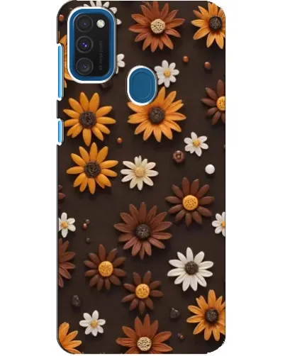 Чехол для Samsung Galaxy A21s с картинкой «Узор из маленьких подсолнухов»