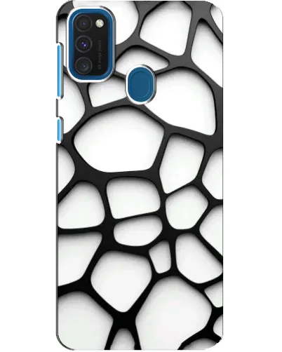 Чехол для Samsung Galaxy A21s с картинкой «Белая объемная сетка»