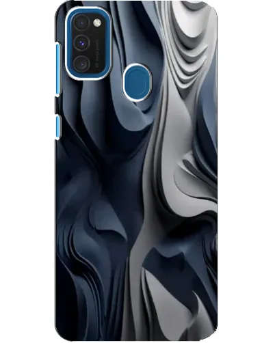 Чехол для Samsung Galaxy A21s с картинкой «Объемные синие складки»
