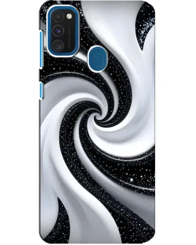 Чехол для Samsung Galaxy A21s с картинкой «Черно-белая спираль»