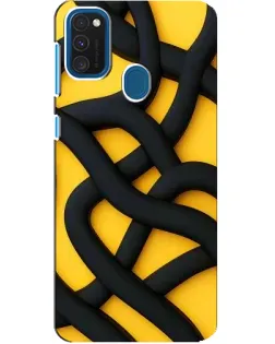 Чехол для Samsung Galaxy A21s с картинкой «Черное желтое переплетение» Чехол для Samsung Galaxy A21s с картинкой «Черное желтое переплетение»