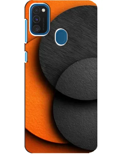 Чехол для Samsung Galaxy A21s с картинкой «Геометрия оранжевых кругов»
