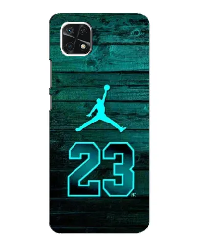 Чехол для Samsung Galaxy A22 5G с картинкой «Jordan Cyan 23»