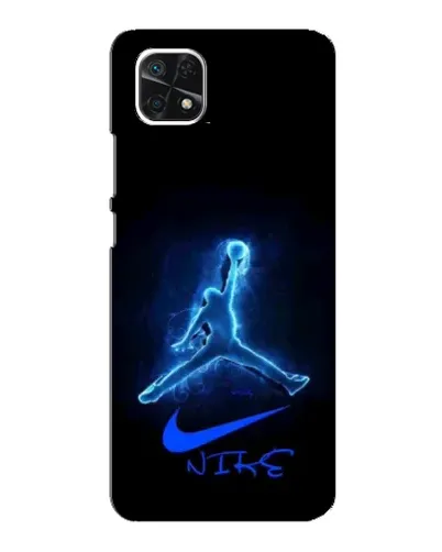 Чехол для Samsung Galaxy A22 5G с картинкой «Jordan Neon Blue»