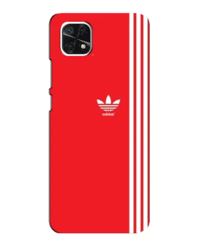 Чехол для Samsung Galaxy A22 5G с картинкой «Красный минимализм Adidas»