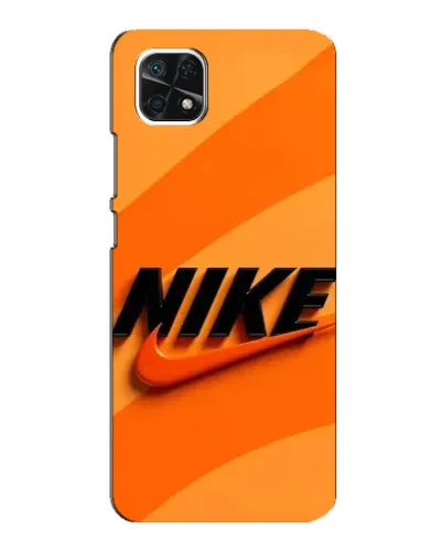 Чехол для Samsung Galaxy A22 5G с картинкой «Оранжевый драйв Nike»