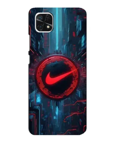 Чехол для Samsung Galaxy A22 5G с картинкой «Техногенный стиль Nike»