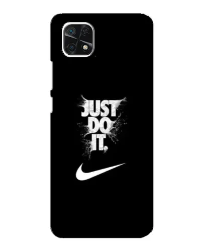 Чехол для Samsung Galaxy A22 5G с картинкой «Текстовый принт Nike»