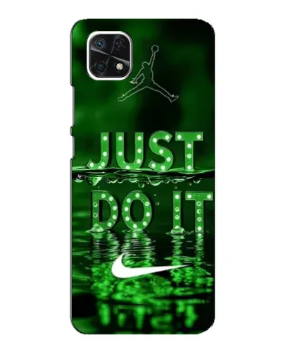 Чехол для Samsung Galaxy A22 5G с картинкой «Зеленый неоновый Nike»