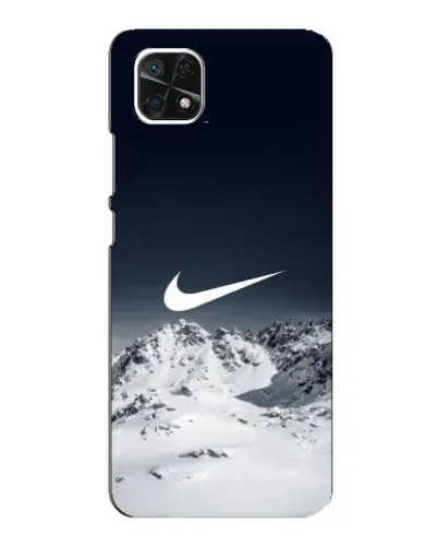Чехол для Samsung Galaxy A22 5G с картинкой «Nike — зимние горы»