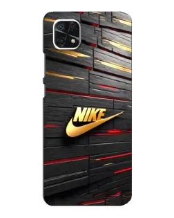 Чехол для Samsung Galaxy A22 5G с картинкой «Золотой Nike на металле» Чехол для Samsung Galaxy A22 5G с картинкой «Золотой Nike на металле»