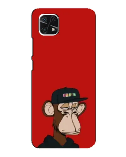Чехол для Samsung Galaxy A22 5G с картинкой «Bored Ape — красный фон» Чехол для Samsung Galaxy A22 5G с картинкой «Bored Ape — красный фон»