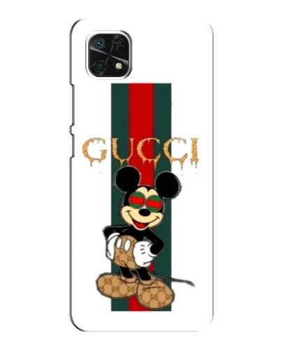 Чехол для Samsung Galaxy A22 5G с картинкой «Микки Маус Gucci — полосы» Чехол для Samsung Galaxy A22 5G с картинкой «Микки Маус Gucci — полосы»