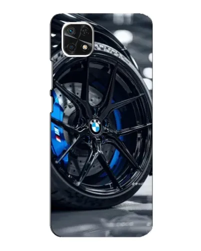 Чехол для Samsung Galaxy A22 5G с картинкой «Колесо BMW вблизи» Чехол для Samsung Galaxy A22 5G с картинкой «Колесо BMW вблизи»