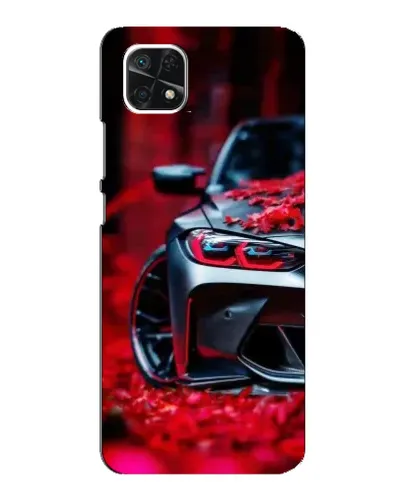 Чехол для Samsung Galaxy A22 5G с картинкой «Спортивная BMW и цветы» Чехол для Samsung Galaxy A22 5G с картинкой «Спортивная BMW и цветы»