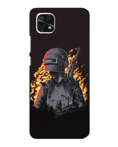 Чехол для Samsung Galaxy A22 5G с картинкой «PUBG — огненный силуэт» Чехол для Samsung Galaxy A22 5G с картинкой «PUBG — огненный силуэт»