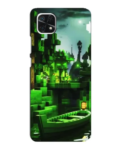 Чехол для Samsung Galaxy A22 5G с картинкой «Minecraft лесной пейзаж»