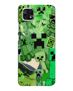 Чехол для Samsung Galaxy A22 5G с картинкой «Криперы Minecraft»