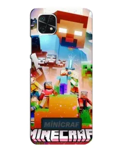 Чехол для Samsung Galaxy A22 5G с картинкой «Minecraft герои игры»