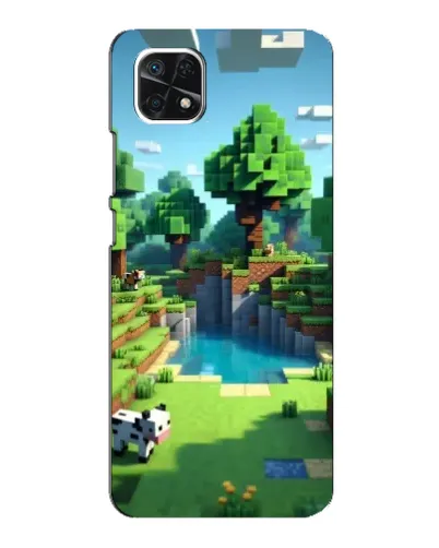 Чехол для Samsung Galaxy A22 5G с картинкой «Minecraft летний день»