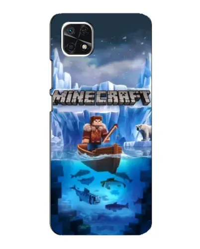 Чехол для Samsung Galaxy A22 5G с картинкой «Minecraft ледяной мир»